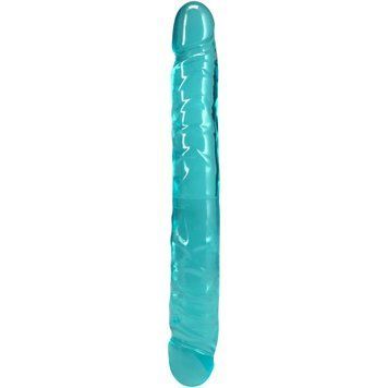 Двосторонній фалоімітатор Doc Johnson Crystal Jellies Teal &mdash; загальний вигляд