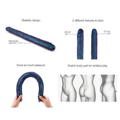 Фалоімітатор подвійний Strap-On-Me DOUBLE DONG REALISTIC DILDO - SNAKY METALLIC COLOR SX1389 фото Купити Фалоімітатор подвійний Strap-On-Me DOUBLE DONG REALISTIC DILDO - SNAKY METALLIC COLOR  Strap-On-Me (Франція) 4 222 грн
