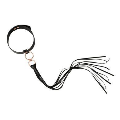 Ошейник с флоггером Rosy Gold - Collar with Flogger - Black SX1198 фото Купить   Rosy Gold (Нідерланди) 1 099 грн