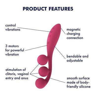Універсальний вібратор Satisfyer Tri Ball 1, 3 мотори, гнеться SO7785 фото Купити Універсальний вібратор Satisfyer Tri Ball 2, 3 мотори, гнеться  Satisfyer (Німеччина) 1 939 грн