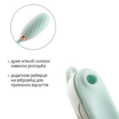 Вакуумний кліторальний стимулятор Otouch Louis Vibrate Teal з віброяйцем, у кейсі SO9429 фото Купити Вакуумний кліторальний стимулятор Otouch Louis Vibrate Teal з віброяйцем, у кейсі  Otouch (Китай) 2 217 грн