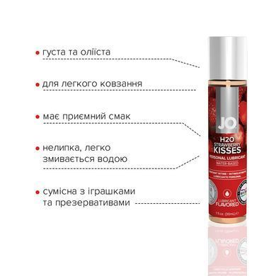 Смазка на водной основе JO H2O &mdash; Strawberry Kiss (30 мл) без сахара, растительный глицерин SO1469 фото Купить   JO (США) 359 грн