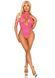 Кружевное тедди Leg Avenue Lace and net halter teddy One size Pink, глубокий вырез, халтер &mdash; фото 4