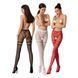 Сітчасті колготки з відкритим доступом Passion S015 One Size, Red, імітація панчіх і трусиків PSS015R фото 3