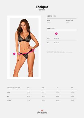 Мереживні трусики із заниженою талією Obsessive Estiqua panties M/L, чорні SO7261 фото Купити Мереживні трусики із заниженою талією Obsessive Estiqua panties M/L, чорні  Obsessive (Польща) 738 грн