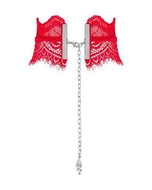 Широкий кружевной чокер Obsessive Bergamore choker, red SO7686 фото Купить   Obsessive (Польща) 526 грн