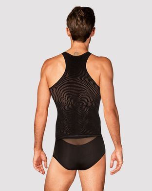Чоловіча напівпрозора майка-борцовка з візерунком Obsessive T103 tank top S/M/L, чорна SO7311 фото Купити Чоловіча напівпрозора майка-борцовка з візерунком Obsessive T103 tank top S/M/L, чорна  Obsessive (Польща) 1 385 грн