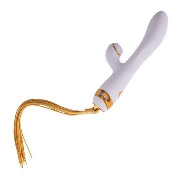 Вибратор-кролик с пульсацией и флоггером LOCKINK SEVANDA Whip Vibrating Massage Wand, бело-золотой SX0904 фото Купить   LOCKINK (Китай) 2 928 грн