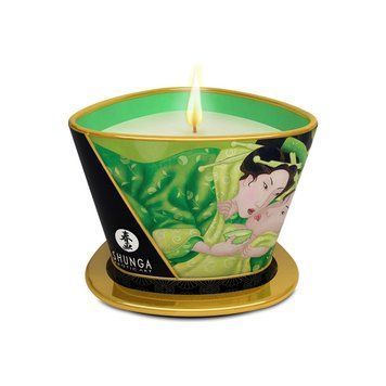 Массажная свеча Shunga Massage Candle &ndash; Exotic Green Tea (170 мл) с афродизиаками SO2515 фото Купить   Shunga (Канада) 923 грн