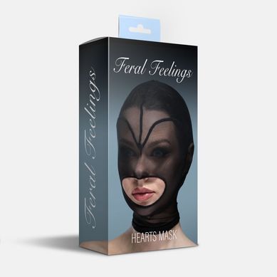 Маска сердце сетка с открытым ртом Feral Feelings - Hearts Mask Black/Black SO9330 фото Купить   Feral Feelings (Україна) 738 грн