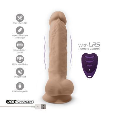 Фалоімітатор з вібрацією SilexD Vetus Vibro Flesh (MODEL 1 size 8in) + LRS, двошаровий, діам. 4,2 см SO8213 фото Купити Фалоімітатор з вібрацією SilexD Vetus Vibro Flesh (MODEL 1 size 8in) + LRS, двошаровий, діам. 4,2 см  SILEXD (Іспанія) 3 131 грн