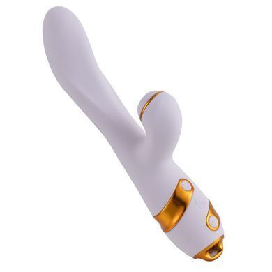 Вибратор-кролик с пульсацией и флоггером LOCKINK SEVANDA Whip Vibrating Massage Wand, бело-золотой SX0904 фото Купить   LOCKINK (Китай) 2 928 грн