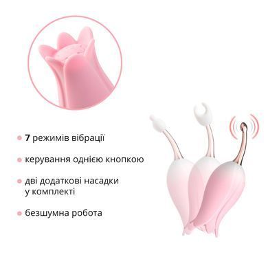 Ультразвуковий вібратор для клітора Otouch Bloom Ultrasonic Clitoris, 2 дод. насадки SO9398 фото Купити Ультразвуковий вібратор для клітора Otouch Bloom Ultrasonic Clitoris, 2 дод. насадки  Otouch (Китай) 1 930 грн