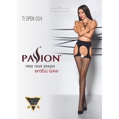 Эротические колготки Passion TIOPEN 004 1/2 (fishnet 40 den), nero, имитация чулок и пояса PS24506 фото Купить   Passion (Польща) 720 грн