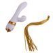 Вибратор-кролик с пульсацией и флоггером LOCKINK SEVANDA Whip Vibrating Massage Wand, бело-золотой SX0904 фото 6