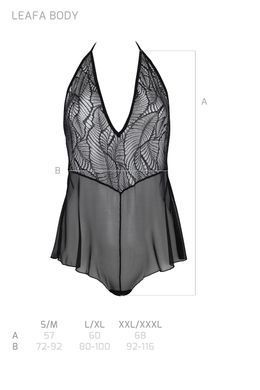 Боди Passion LEAFA BODY black, L/XL, на завязках, мягкая чашка, низ в виде шортиков SX0500 фото Купить   Passion (Польща) 1 847 грн