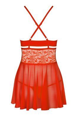 Бебі-дол Obsessive 838-BAB-3 babydoll & thong red S/M SX1119 фото Купити Бебі-дол Obsessive 838-BAB-3 babydoll & thong red S/M  Obsessive (Польща) 1 967 грн