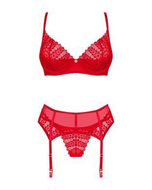 Комплект Obsessive Ingridia 3-pcs set XS/S, червоний, бюстгальтер, стрінги, пояс SO9034 фото Купити Комплект Obsessive Ingridia 3-pcs set XS/S, червоний, бюстгальтер, стрінги, пояс  Obsessive (Польща) 2 198 грн