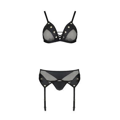 Комплект білизни Passion NESSY SET L/XL black, бюстгальтер, пояс для панчіх, стрінги SO8457 фото Купити Комплект білизни Passion NESSY SET L/XL black, бюстгальтер, пояс для панчіх, стрінги  Passion (Польща) 3 880 грн