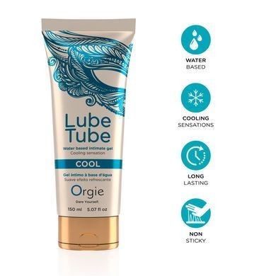 Лубрикант на водній основі Orgie Lube Tube Cool, 150 мл, з охолоджувальним ефектом, без запаху SX1521 фото Купити Лубрикант на водній основі Orgie Lube Tube Cool, 150 мл, з охолоджувальним ефектом, без запаху  Orgie (Бразилія-Португалія) 443 грн