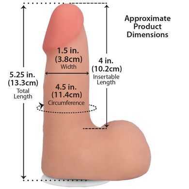 Doc Johnson The Realistic Cock ULTRASKYN 5,25 дюйма Vanilla з розмірами