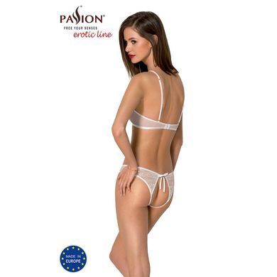 Комплект из бра, трусиков с ажурным декором и открытым шагом Passion URSULA SET S/M, white SO5845 фото Купить   Passion (Польща) 1 690 грн