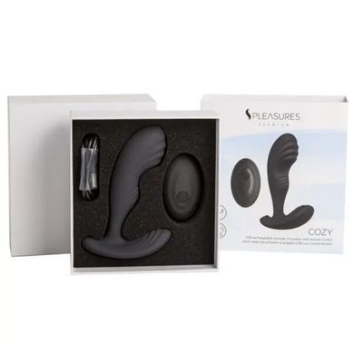 Вибромассажер простаты S Pleasures Premium Cozy, черный, с рельефной головкой, 10 режимов SX1613 фото Купить   S Pleasures (Іспанія) 2 559 грн