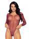 Сітчасте боді зі стразами Leg Avenue Crystalized fishnet bodysuit Burgundy One Size SO9135 фото 1