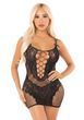 Платье Leg Avenue Lace and Net Mini Dress with Dual Strap One Size, Black