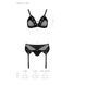 Комплект білизни Passion NESSY SET L/XL black, бюстгальтер, пояс для панчіх, стрінги SO8457 фото 5