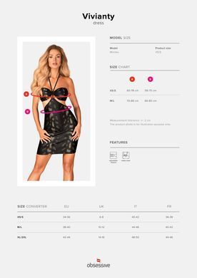 Сукня під зміїну шкіру Obsessive Vivianty dress XS/S, чорна SO7313 фото Купити Сукня під зміїну шкіру Obsessive Vivianty dress XS/S, чорна  Obsessive (Польща) 1 939 грн