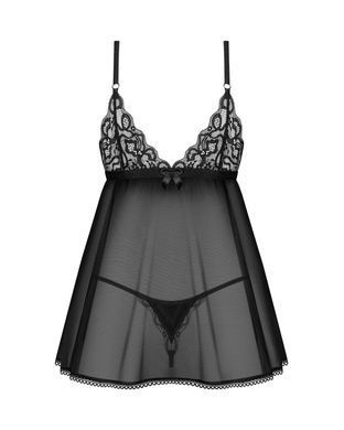 Сорочка бебі-дол Obsessive Blomentis babydoll & thong, M/L, мереживний ліф, стрінги в комплекті SX1024 фото Купити Сорочка бебі-дол Obsessive Blomentis babydoll & thong, XS/S, мереживний ліф, стрінги в комплекті  Obsessive (Польща) 1 782 грн