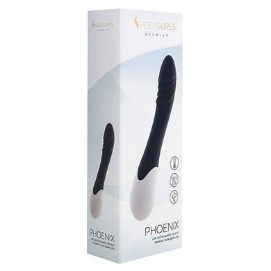Вібратор S Pleasures Premium Phoenix, для точки G, чорний, водостійкий, 16 видів вібрації, нагрів SX1614 фото Купити Вібратор S Pleasures Premium Phoenix, для точки G, чорний, водостійкий, 16 видів вібрації, нагрів  S Pleasures (Іспанія) 2 642 грн