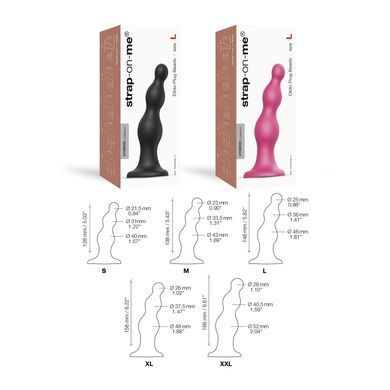 Насадка для страпона Strap-On-Me Dildo Plug Beads Black L SO8985 фото Купити Насадка для страпона Strap-On-Me Dildo Plug Beads Black S  Strap-On-Me (Франція) 2 235 грн