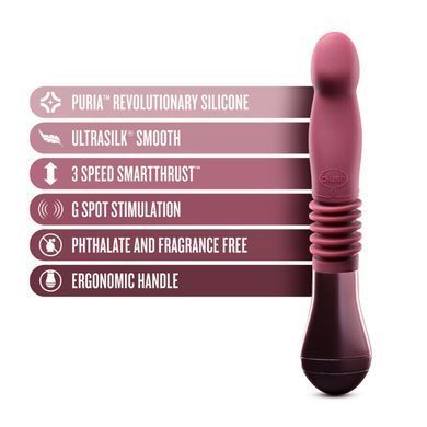 Пульсатор для точки G Blush Temptasia &ndash; Trixie Thrusting Dildo &ndash; Wine Red, 3 швидкості SO8835 фото Купити Пульсатор для точки G Blush Temptasia &ndash; Trixie Thrusting Dildo &ndash; Wine Red, 3 швидкості  Blush  4 342 грн