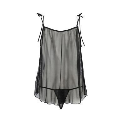 Сорочка прозора бебі-дол Passion MELANIA CHEMISE L/XL, black, трусики, на тонких бретелях EL16304 фото Купити Сорочка прозора бебі-дол Passion MELANIA CHEMISE L/XL, black, трусики, на тонких бретелях  Passion (Польща) 1 690 грн