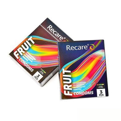 Презервативи Holographic Recare Fruit Flavour Condoms 3 шт, аромати: м'ята, банан, полуниця SX3333 фото Купити Презервативи Holographic Recare Fruit Flavour Condoms 3 шт, аромати: м'ята, банан, полуниця  Recare (Китай) 39 грн