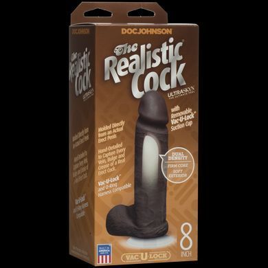 Фалоімітатор Doc Johnson The Realistic Cock 8 inch Black - ULTRASKYN, Vack-U-Lock, діаметр 5,1 см SO1974 фото Купити Фалоімітатор Doc Johnson The Realistic Cock 8 inch Black - ULTRASKYN, Vack-U-Lock, діаметр 5,1 см  Doc Johnson (США) 4 139 грн