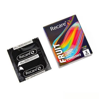 Презервативи Holographic Recare Fruit Flavour Condoms 3 шт, аромати: м'ята, банан, полуниця SX3333 фото Купити Презервативи Holographic Recare Fruit Flavour Condoms 3 шт, аромати: м'ята, банан, полуниця  Recare (Китай) 39 грн