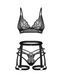 Комплект Obsessive Blomentis 3-pcs set, XL/2XL, м&rsquo;який ліф, стрінги зі стрепами, пояс із гартерами SX1035 фото 3