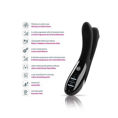 Вибратор двойной с электростимуляцией Mystim Tingling Aparte eStim Black, миостимулятор SO2989 фото Купить   Mystim  5 864 грн