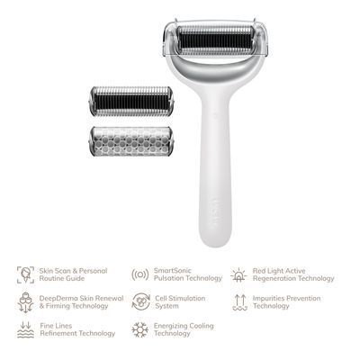 Електронний ролер для обличчя та тіла з мікроголками GESKE MicroNeedle Face&Body Roller 8в1 white HB0205 фото Купити Електронний ролер для обличчя та тіла з мікроголками GESKE MicroNeedle Face&Body Roller 8в1 white  GESKE 2 129 грн