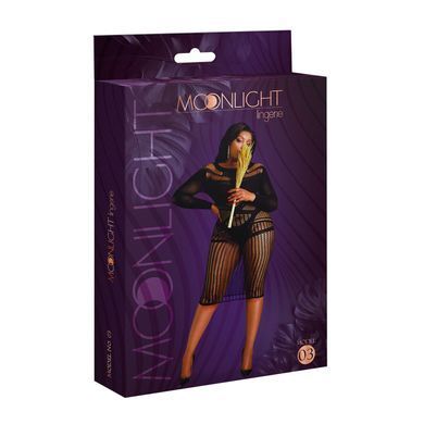 Сукня-бодістокінг Moonlight Plus Model 03 XL-XXXL Black, міді, довгий рукав SO8194 фото Купити Сукня-бодістокінг Moonlight Plus Model 03 XL-XXXL Black, міді, довгий рукав  Moonlight (Іспанія) 553 грн