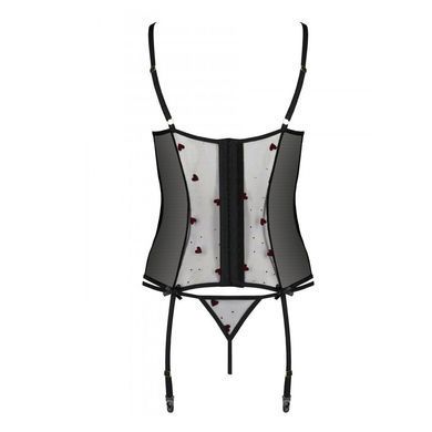 Корсет з підв'язками, стрінги Passion LOVELIA CORSET S/M, black SO4766 фото Купити Корсет з підв'язками, стрінги Passion LOVELIA CORSET L/XL, black  Passion (Польща) 3 233 грн