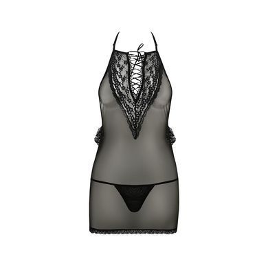 Сорочка прозора приталена Passion ERZA CHEMISE L/XL, black, трусики PS26004 фото Купити Сорочка прозора приталена Passion ERZA CHEMISE L/XL, black, трусики  Passion (Польща) 1 690 грн