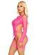 Бодистокинг Leg Avenue Fishnet Garter Harness and Teddy One Size Neon Pink SX2770 фото 3