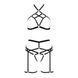 Комплект белья Passion Exclusive MORGAN SET OpenBra L/XL, black, стрэпы, трусики, лиф, пояс PS23901 фото 5