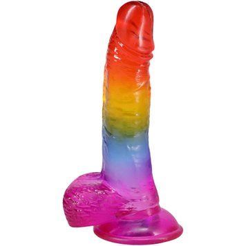 Doc Johnson Crystal Jellies Rainbow &mdash; веселковий фалоімітатор