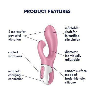 Вібратор-кролик надувний Satisfyer Air Pump Bunny 2 SO8412 фото Купити Вібратор-кролик надувний Satisfyer Air Pump Bunny 2  Satisfyer (Німеччина) 2 217 грн