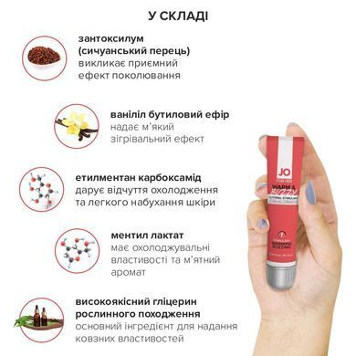 Возбуждающий гель для клитора JO WARM & BUZZY (10 мл) с эффектом жидкого вибратора SO1797 фото Купить   JO (США) 951 грн